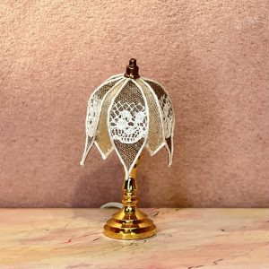 Messing bordlampe m liljeskærm