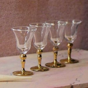 Miniature vintage vinglas 1:12. Køb 3 få 4