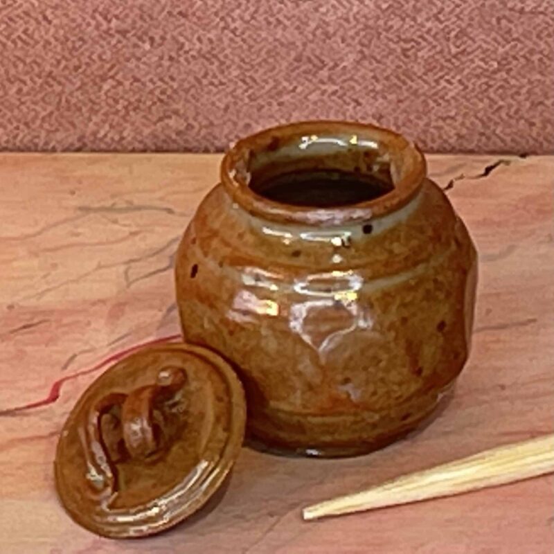 Dukkehus krukke med låg i keramik