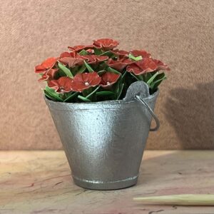 Petunia blomster i rød - Miniature 1:12