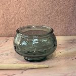 Blågrøn røgfarvet miniature skål - 8076
